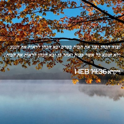 Picture 02 - ויקרא 14:36 HEB - וצוה הכהן ופנו את הבית בטרם - Bible Verse Picture