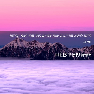 Picture 02 - ויקרא 14:49 HEB - ולקח לחטא את הבית שתי צפרים - Bible Verse Picture