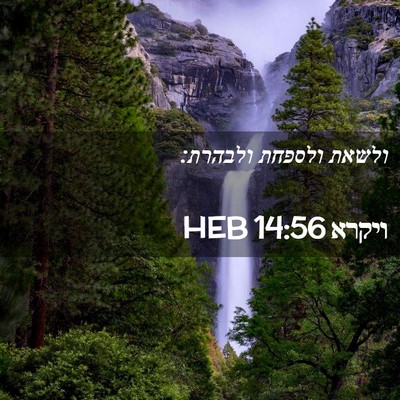 Picture 02 - ויקרא 14:56 HEB - ולשאת ולספחת - Bible Verse Picture