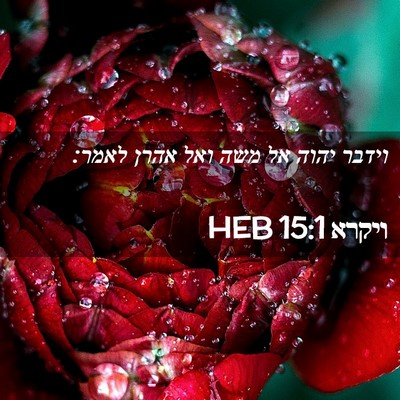 Picture 02 - ויקרא 15:1 HEB - וידבר יהוה אל משה ואל אהרן - Bible Verse Picture