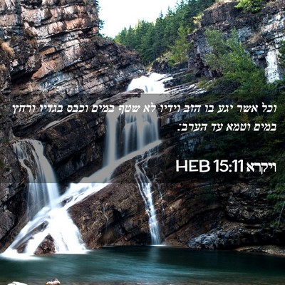 Picture 02 - ויקרא 15:11 HEB - וכל אשר יגע בו הזב וידיו לא - Bible Verse Picture