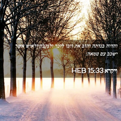 Picture 02 - ויקרא 15:33 HEB - והדוה בנדתה והזב את זובו - Bible Verse Picture