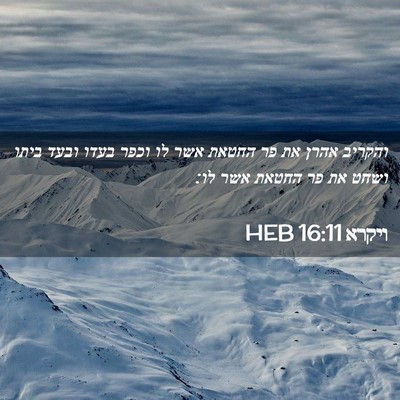 Picture 02 - ויקרא 16:11 HEB - והקריב אהרן את פר החטאת אשר - Bible Verse Picture