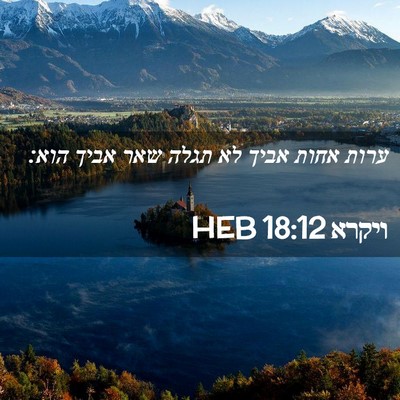 Picture 02 - ויקרא 18:12 HEB - ערות אחות אביך לא תגלה שאר - Bible Verse Picture