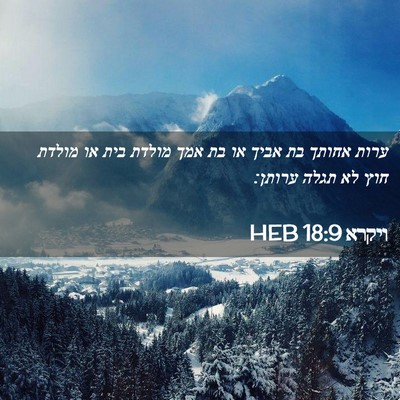 Picture 02 - ויקרא 18:9 HEB - ערות אחותך בת אביך או בת - Bible Verse Picture