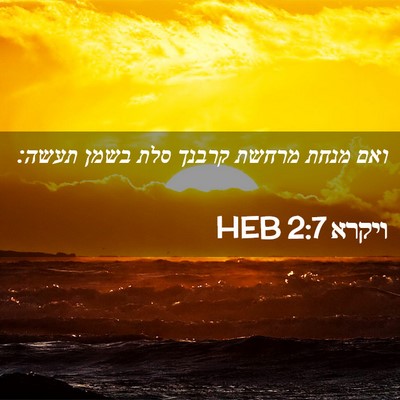 Picture 02 - ויקרא 2:7 HEB - ואם מנחת מרחשת קרבנך סלת - Bible Verse Picture