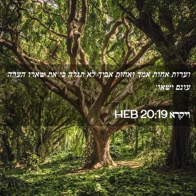Picture 02 - ויקרא 20:19 HEB - וערות אחות אמך ואחות אביך - Bible Verse Picture