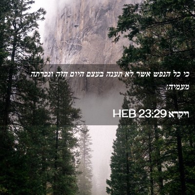 Picture 02 - ויקרא 23:29 HEB - כי כל הנפש אשר לא תענה בעצם - Bible Verse Picture