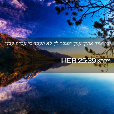 Picture 02 - ויקרא 25:39 HEB - וכי ימוך אחיך עמך ונמכר לך - Bible Verse Picture