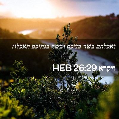 Picture 02 - ויקרא 26:29 HEB - ואכלתם בשר בניכם ובשר - Bible Verse Picture