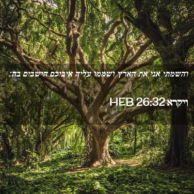 Picture 02 - ויקרא 26:32 HEB - והשמתי אני את הארץ ושממו - Bible Verse Picture