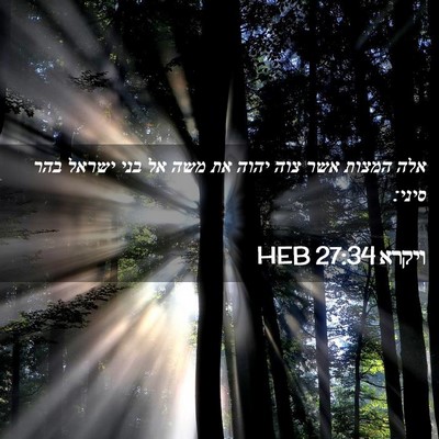 Picture 02 - ויקרא 27:34 HEB - אלה המצות אשר צוה יהוה את - Bible Verse Picture