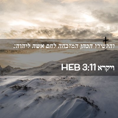 Picture 02 - ויקרא 3:11 HEB - והקטירו הכהן המזבחה לחם - Bible Verse Picture