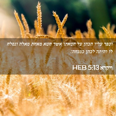 Picture 02 - ויקרא 5:13 HEB - וכפר עליו הכהן על חטאתו אשר - Bible Verse Picture