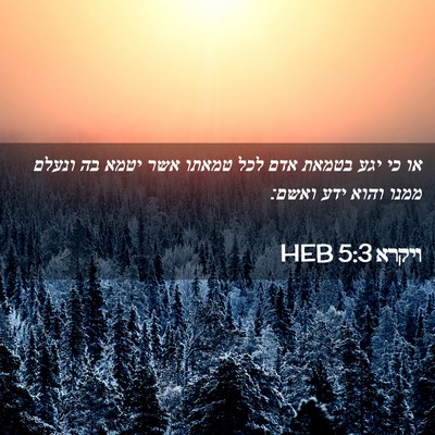 Picture 02 - ויקרא 5:3 HEB - או כי יגע בטמאת אדם לכל - Bible Verse Picture