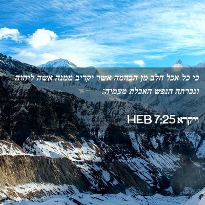 Picture 02 - ויקרא 7:25 HEB - כי כל אכל חלב מן הבהמה אשר - Bible Verse Picture