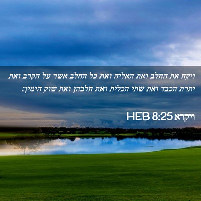 Picture 02 - ויקרא 8:25 HEB - ויקח את החלב ואת האליה ואת - Bible Verse Picture
