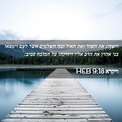 Picture 02 - ויקרא 9:18 HEB - וישחט את השור ואת האיל זבח - Bible Verse Picture