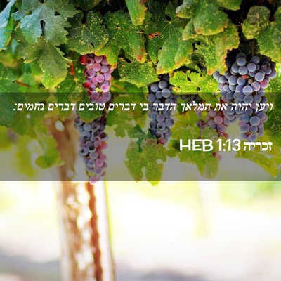 Picture 02 - זכריה 1:13 HEB - ויען יהוה את המלאך הדבר בי - Bible Verse Picture