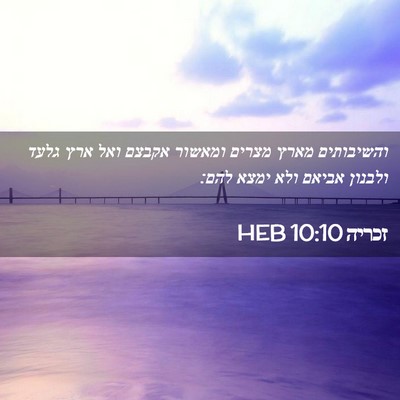 Picture 02 - זכריה 10:10 HEB - והשיבותים מארץ מצרים - Bible Verse Picture