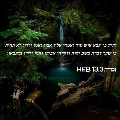 Picture 02 - זכריה 13:3 HEB - והיה כי ינבא איש עוד ואמרו - Bible Verse Picture