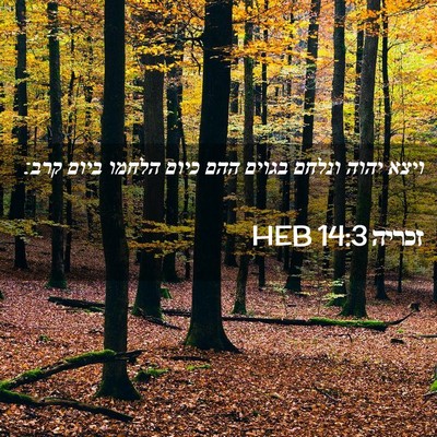 Picture 02 - זכריה 14:3 HEB - ויצא יהוה ונלחם בגוים ההם - Bible Verse Picture