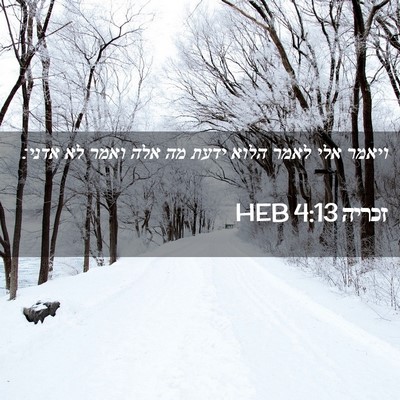 Picture 02 - זכריה 4:13 HEB - ויאמר אלי לאמר הלוא ידעת מה - Bible Verse Picture