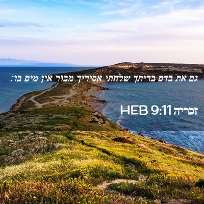 Picture 02 - זכריה 9:11 HEB - גם את בדם בריתך שלחתי - Bible Verse Picture
