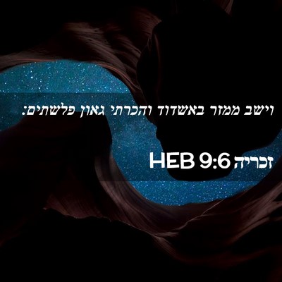 Picture 02 - זכריה 9:6 HEB - וישב ממזר באשדוד והכרתי - Bible Verse Picture