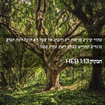 Picture 02 - חבקוק 1:13 HEB - טהור עינים מראות רע והביט - Bible Verse Picture
