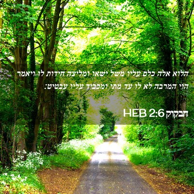Picture 02 - חבקוק 2:6 HEB - הלוא אלה כלם עליו משל ישאו - Bible Verse Picture