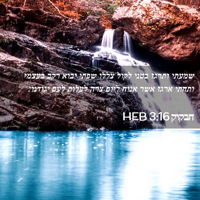 Picture 02 - חבקוק 3:16 HEB - שמעתי ותרגז בטני לקול צללו - Bible Verse Picture