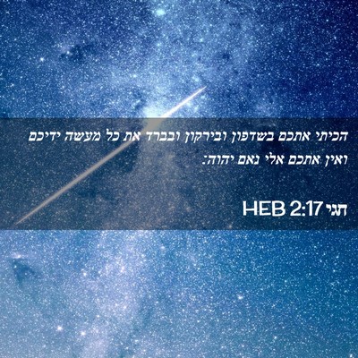 Picture 02 - חגי 2:17 HEB - הכיתי אתכם בשדפון ובירקון - Bible Verse Picture