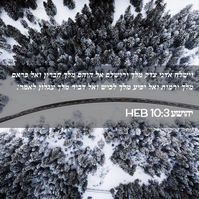 Picture 02 - יהושע 10:3 HEB - וישלח אדני צדק מלך ירושלם - Bible Verse Picture