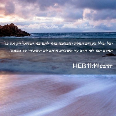 Picture 02 - יהושע 11:14 HEB - וכל שלל הערים האלה והבהמה - Bible Verse Picture