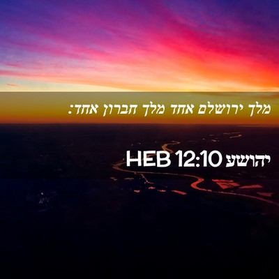 Picture 02 - יהושע 12:10 HEB - מלך ירושלם אחד מלך חברון - Bible Verse Picture