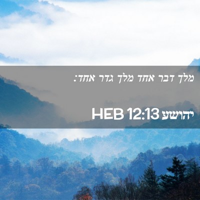 Picture 02 - יהושע 12:13 HEB - מלך דבר אחד מלך גדר - Bible Verse Picture