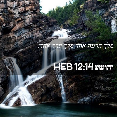 Picture 02 - יהושע 12:14 HEB - מלך חרמה אחד מלך ערד - Bible Verse Picture