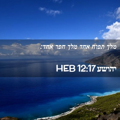 Picture 02 - יהושע 12:17 HEB - מלך תפוח אחד מלך חפר - Bible Verse Picture