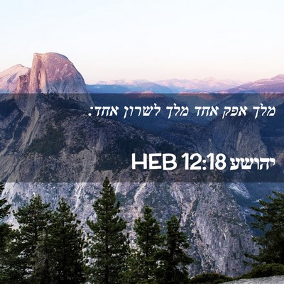 Picture 02 - יהושע 12:18 HEB - מלך אפק אחד מלך לשרון - Bible Verse Picture