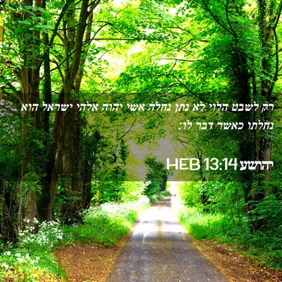 Picture 02 - יהושע 13:14 HEB - רק לשבט הלוי לא נתן נחלה - Bible Verse Picture