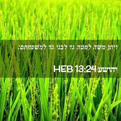 Picture 02 - יהושע 13:24 HEB - ויתן משה למטה גד לבני גד - Bible Verse Picture
