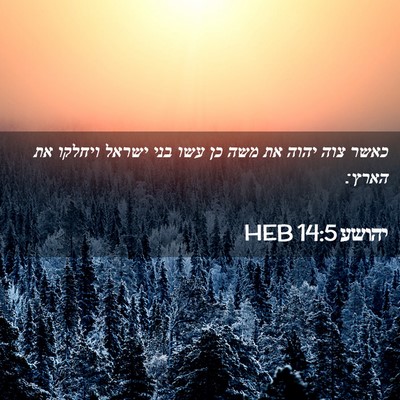 Picture 02 - יהושע 14:5 HEB - כאשר צוה יהוה את משה כן עשו - Bible Verse Picture