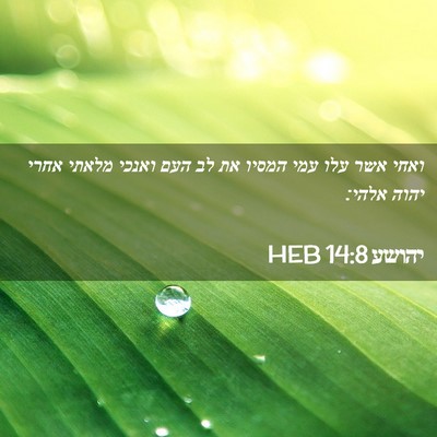 Picture 02 - יהושע 14:8 HEB - ואחי אשר עלו עמי המסיו את - Bible Verse Picture
