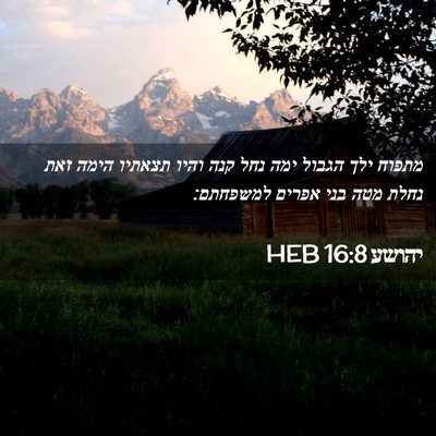 Picture 02 - יהושע 16:8 HEB - מתפוח ילך הגבול ימה נחל קנה - Bible Verse Picture