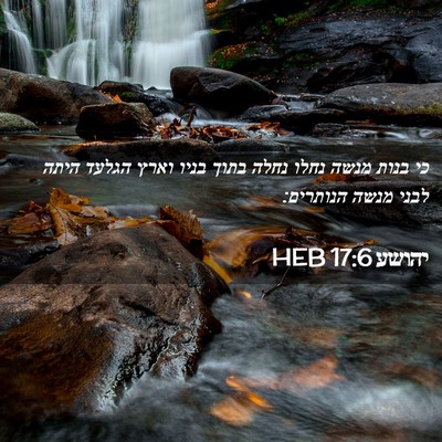 Picture 02 - יהושע 17:6 HEB - כי בנות מנשה נחלו נחלה בתוך - Bible Verse Picture