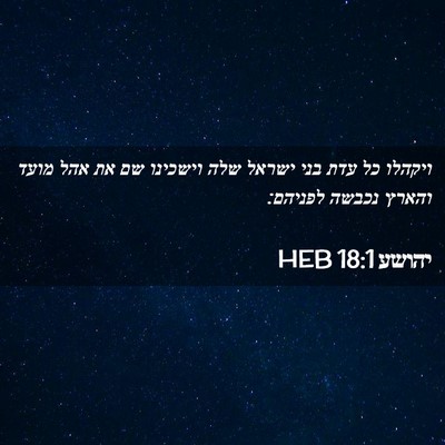 Picture 02 - יהושע 18:1 HEB - ויקהלו כל עדת בני ישראל שלה - Bible Verse Picture