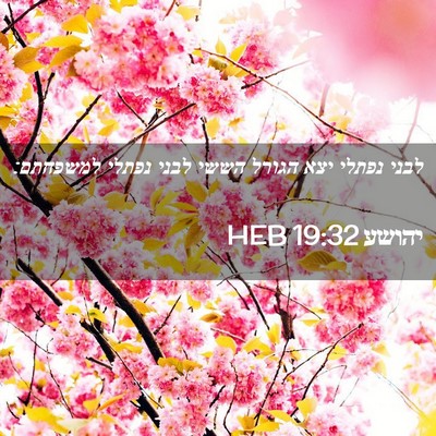 Picture 02 - יהושע 19:32 HEB - לבני נפתלי יצא הגורל הששי - Bible Verse Picture