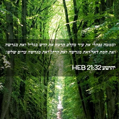 Picture 02 - יהושע 21:32 HEB - וממטה נפתלי את עיר מקלט - Bible Verse Picture