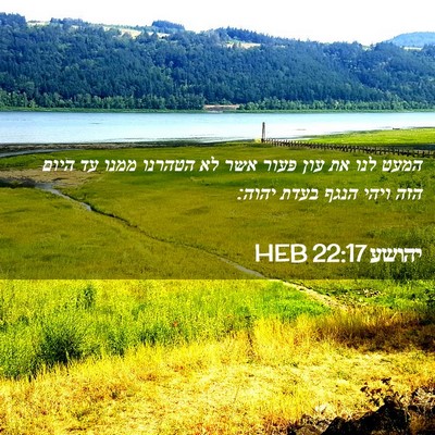Picture 02 - יהושע 22:17 HEB - המעט לנו את עון פעור אשר לא - Bible Verse Picture